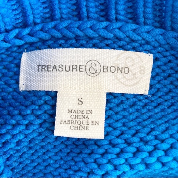 Treasure & Bond Blue Crew Neck Knit Pullover S - Picture 4 of 5